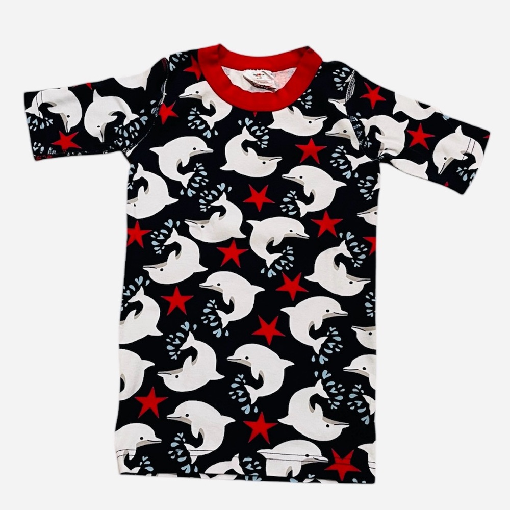 Hanna Andersson 140(10) short sleeve pajama top dolphins